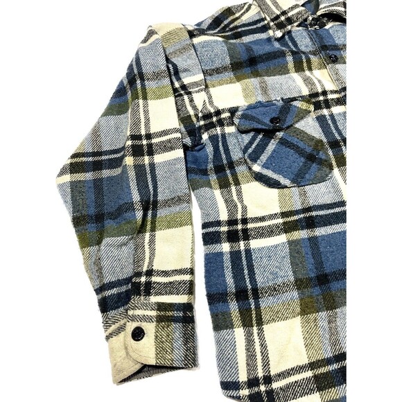 Vintage C.P.O By Bradling Flannel Italian Fabric Heavyweight Men’s Size Large - Picture 5 of 16